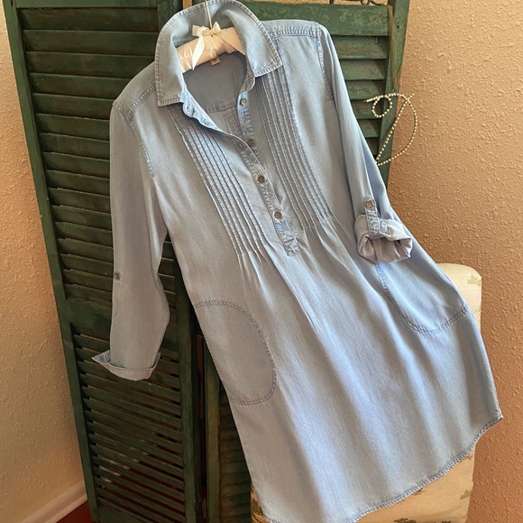 NWOT J.Jill Tencel Denim Dress, XS/S, Pale Blue - Picture 1 of 7